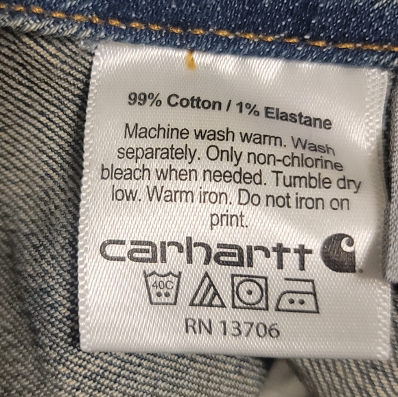 Carhartt Kids Overalls Denim Blue Jeans Pants Romper Toddler Little Boys Size 2T - Picture 11 of 13